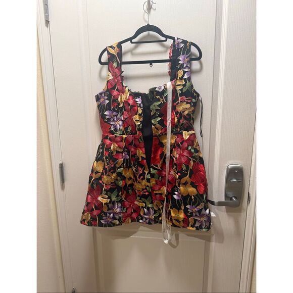 ELLIATT Talia Mini Dress Black Floral Wedding Guest Cocktail Party size XXL - Picture 6 of 8